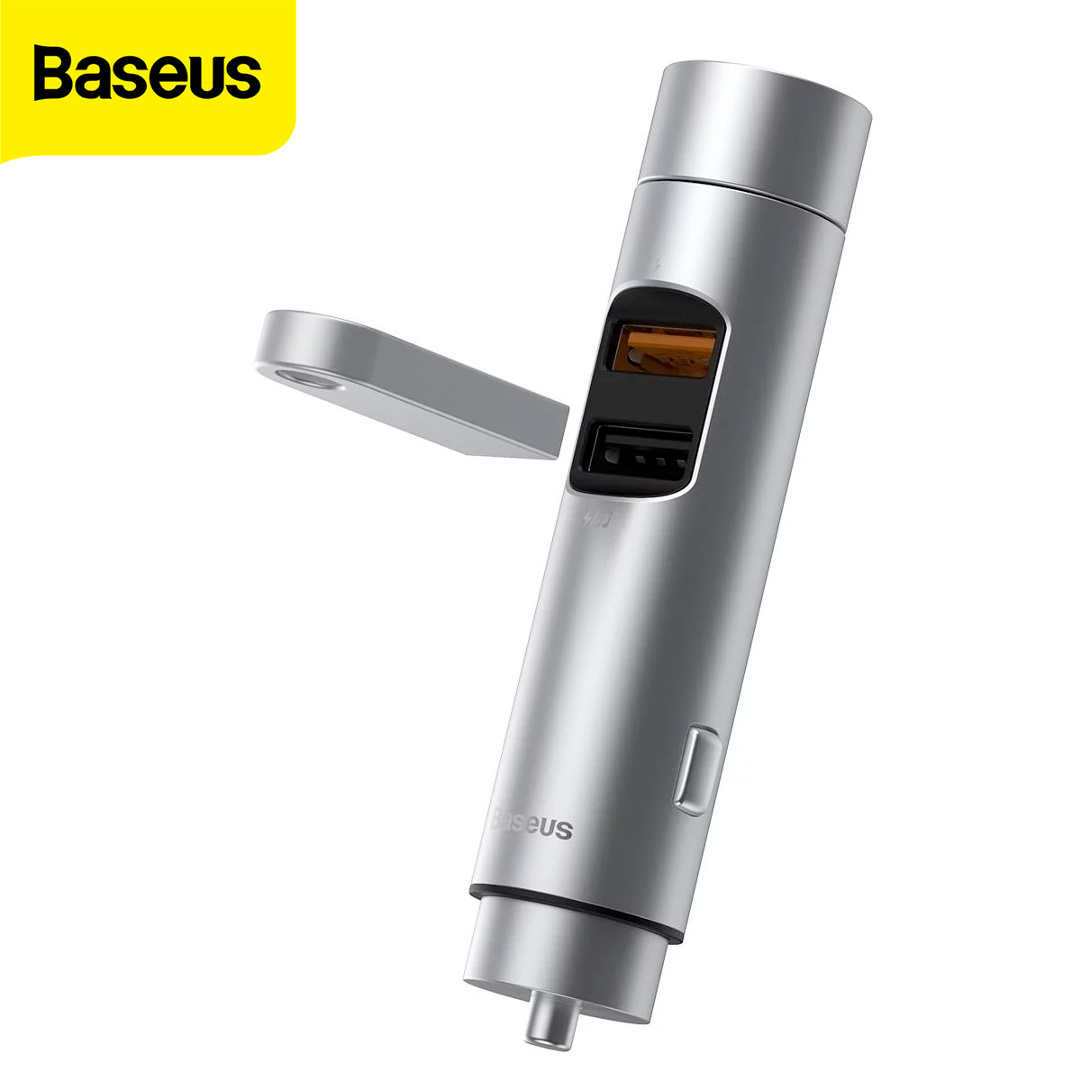 Baseus Energy Column BT5.0 MP3 Launcher 2xUSB 18W PPS ФМ модулятор Bluetooth Серебристый