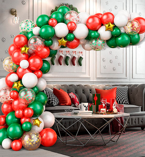 Арка з повітряних кульок "Christmas colors", набір - 114 шт., Італія