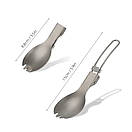 Кружка титанова з кришкою Lixada 450 мл та ложка з титану складана, набір титанового посуду, фото 5