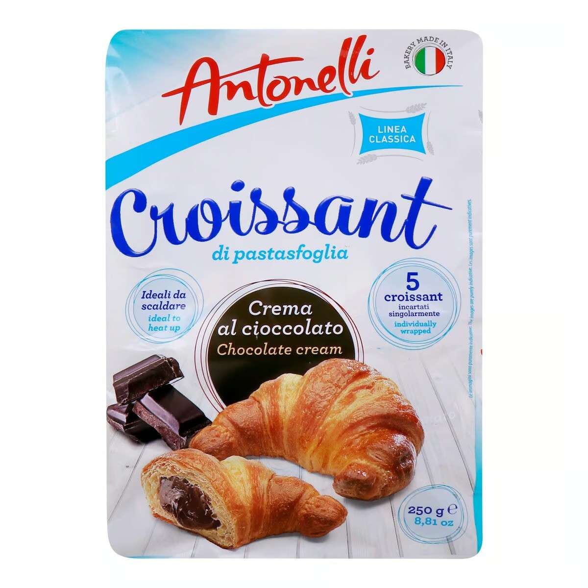Круасани шоколадні Antonelli Chocolate Cream Croissant 250 g 5 шт, фото 1