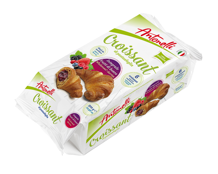 Круасани цільнозернові з ягідною начинкою Wholemeal Berries Croissant 6 шт 300 g, фото 1