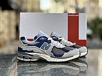 Женские кроссовки New Balance 2002R Protection Pack Dark Navy (Синие) Нью Баланс 2002Р замш сетка