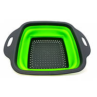 Друшляк силіконовий з ручками салатовий