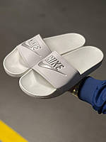 Шлепки летние найк белые Nike White новинка Шлепанцы стильные мужские белые Найк Мужские шлепки Nike 40-45 р 42 ( 26.5 см )