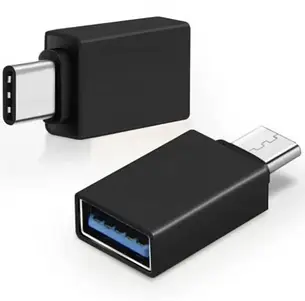 Перехідник USB OTG-01 з телефона на флешку — Type-C чорний, фото 2
