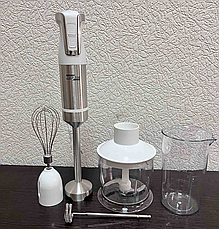 Потужний занурювальний блендер подрібнювач 5в1 Zepline 1500 ВТ Білий, фото 5