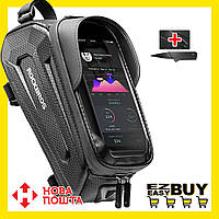 Сумка для велосипеда Rockbros с держателем для телефона на раму влагозащищенная сумка для смартфона козырьком