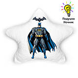 Дитяча подушка-нічник Batman — світильник подушка Бетмен - дитячий нічник, фото 2