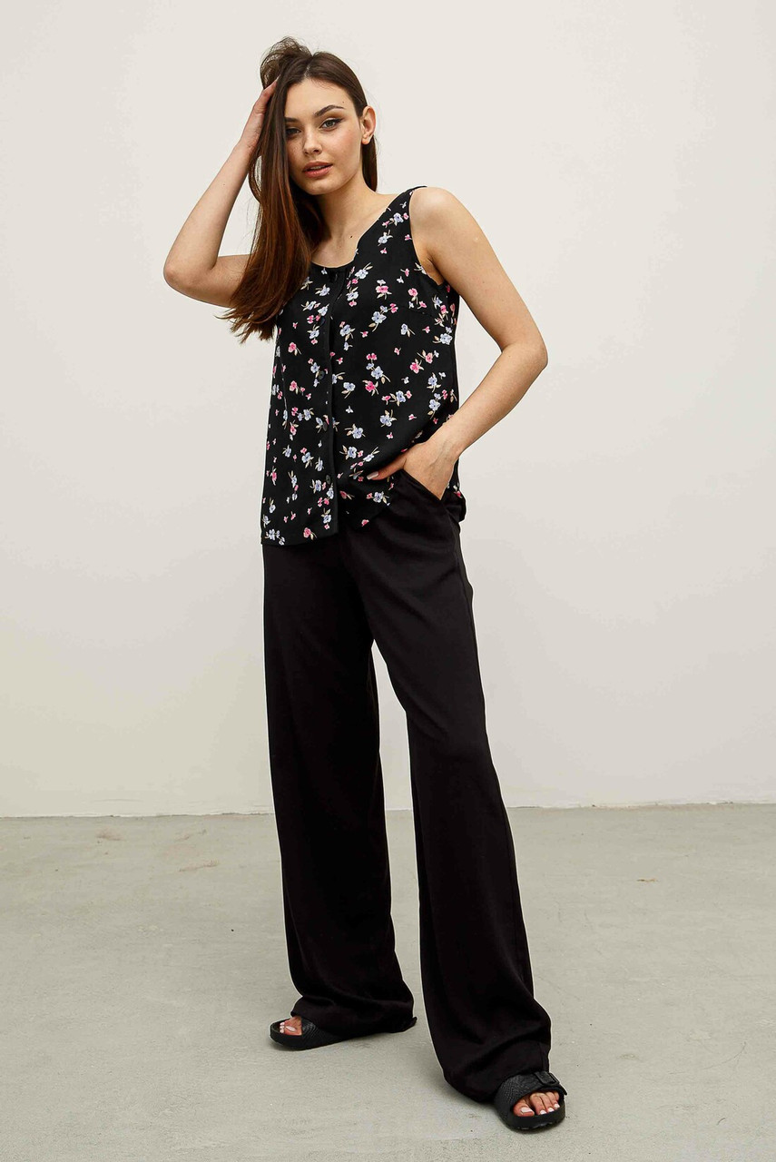 Широкі штапельні брюки Еві кльош літні 42-56 розміри різні кольори, фото 1