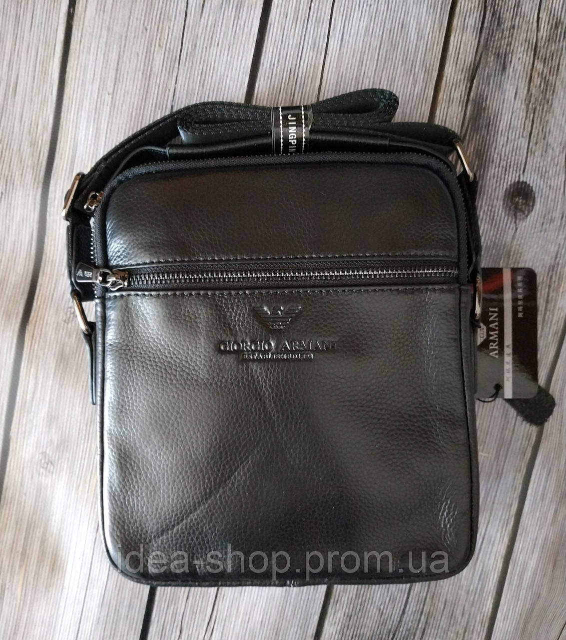 Шкіряна сумка месенджер в стилі Armani, фото 1