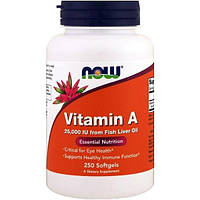 Витамин A NOW Foods Vitamin A 25,000 IU 250 Softgels BF, код: 7518615