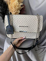 Женская сумочка Michael Kors, бежевая женская сумка через плечо Майкл Корс, на цепочке