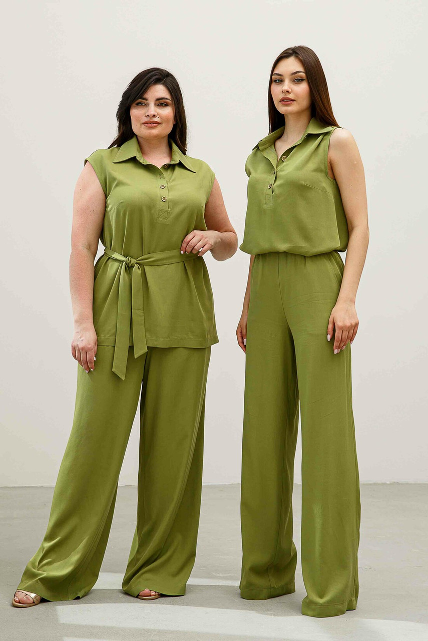 Широкі штапельні брюки Еві кльош літні 42-56 розміри різні кольори, фото 1