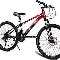 Спортивний гірський велосипед 24 дюйми Unicorn Bullet для підлітків колеса 24 червоний