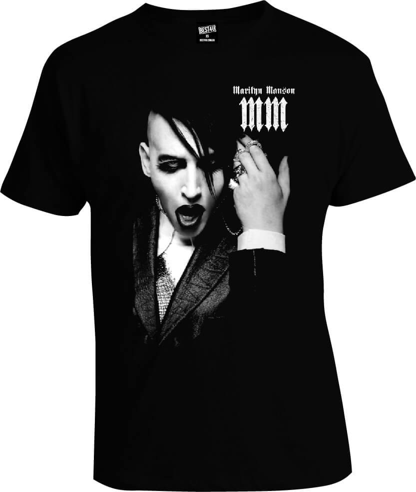 Футболка Marilyn Manson Face | Футболка рок | Футболка чорна | Футболка рокерська