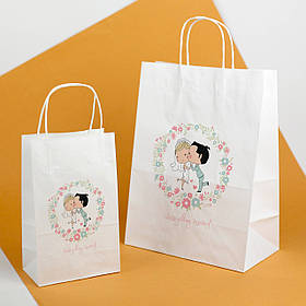 Весільні пакети "Щастя" 220*120*290 Паперові пакети для короваю і торта