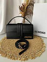 Женская сумка кожаная Jacquemus, женская сумочка кожаная через плечо черная Жакмюс