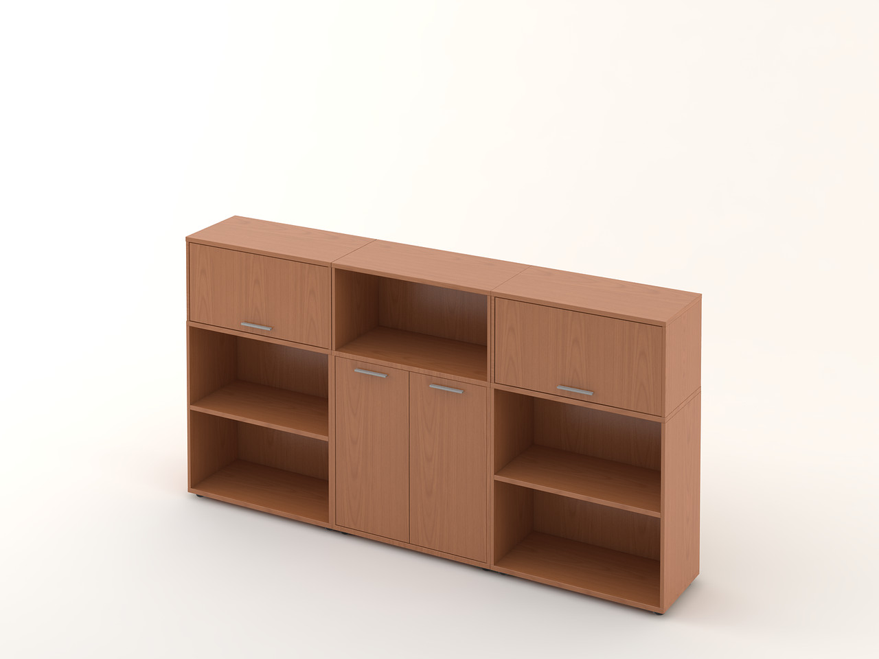 Комплект офісних шаф Техно-плюс композиція No13 ширина 2400 мм (MConcept-ТМ)