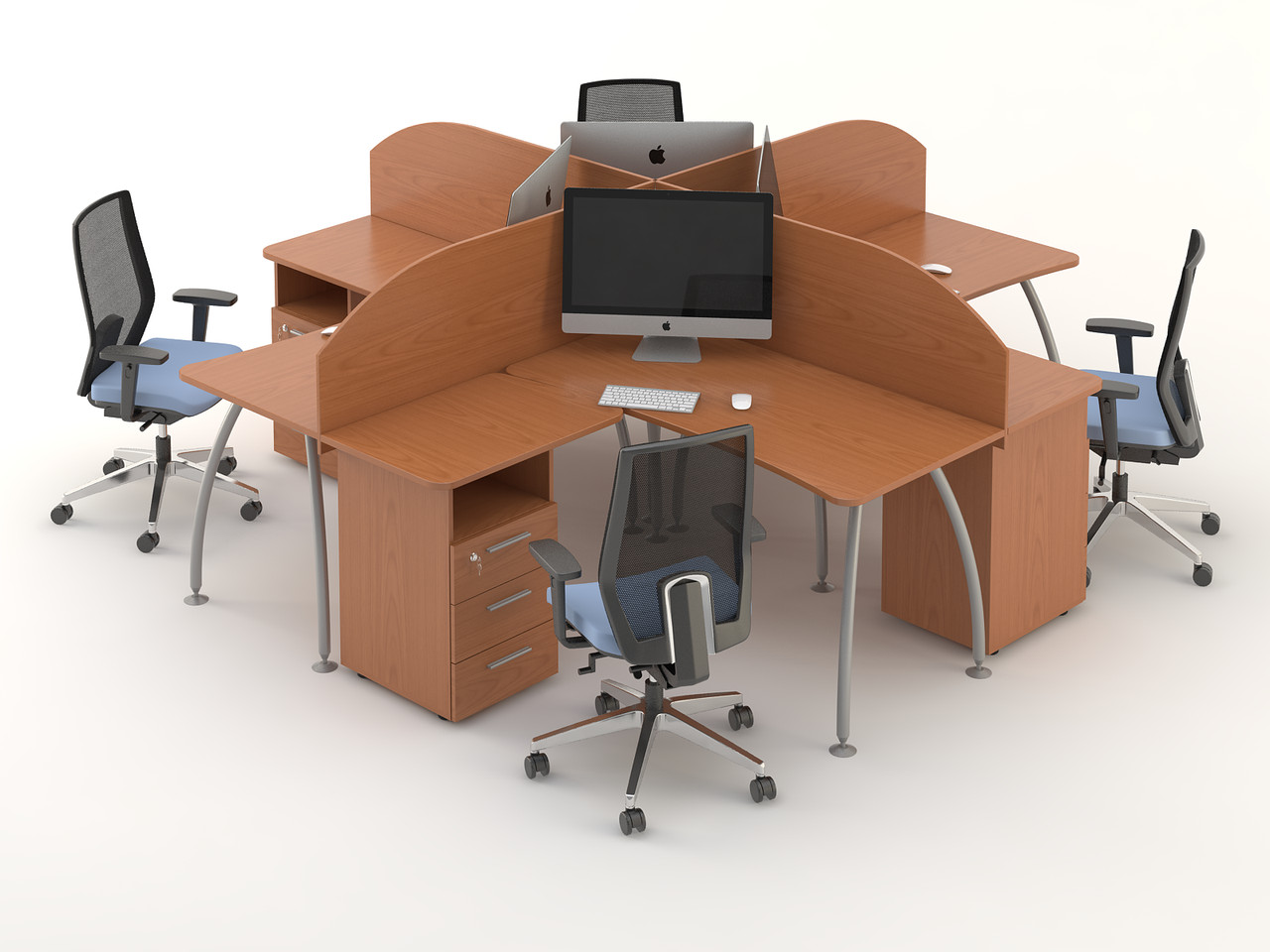 Робоче місце для персоналу Техно-плюс композиція No9 ширина 2816 мм (MConcept-ТМ), фото 1