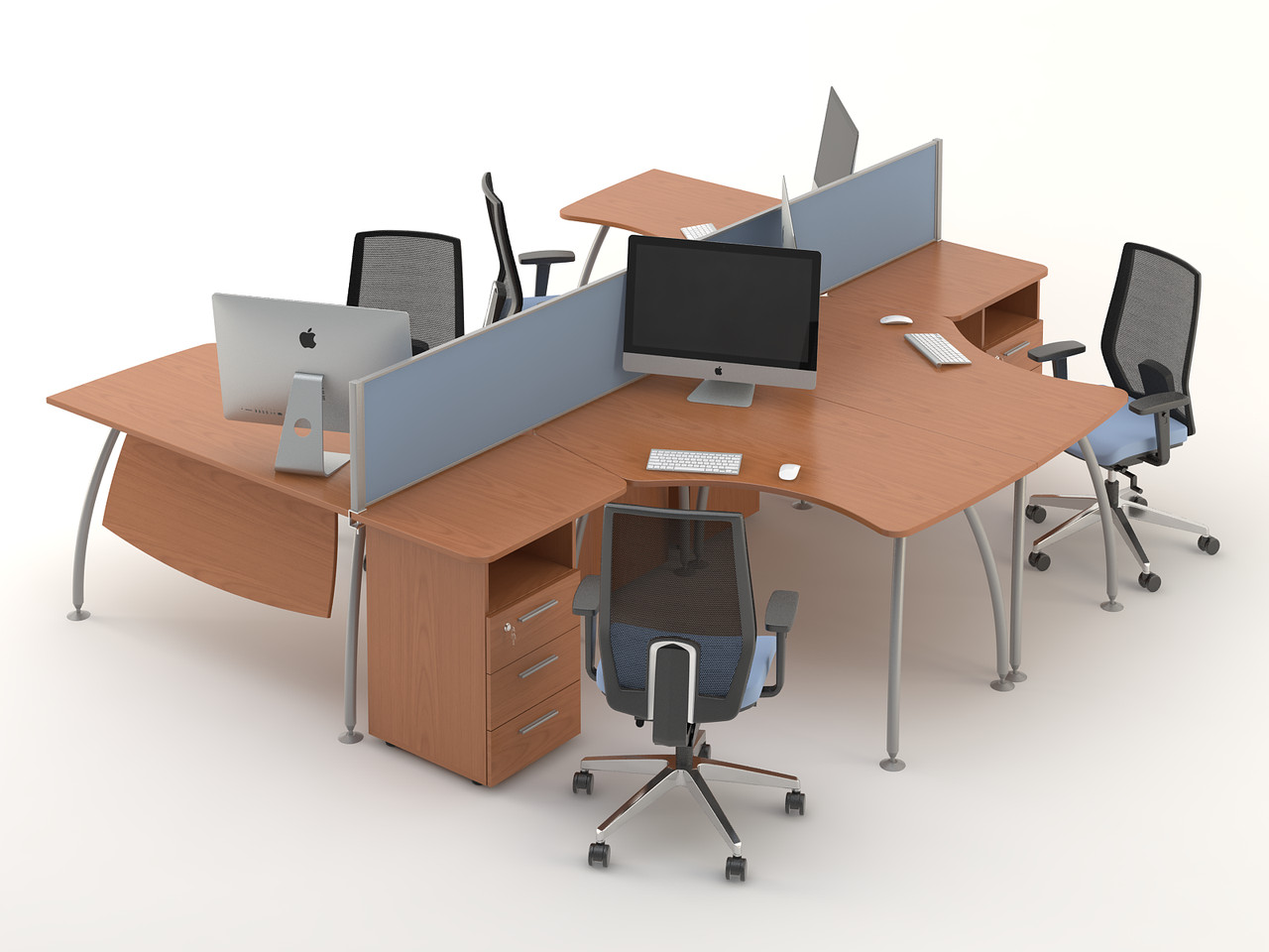 Робоче місце для персоналу Техно-плюс композиція No5 ширина 3200 мм (MConcept-ТМ)