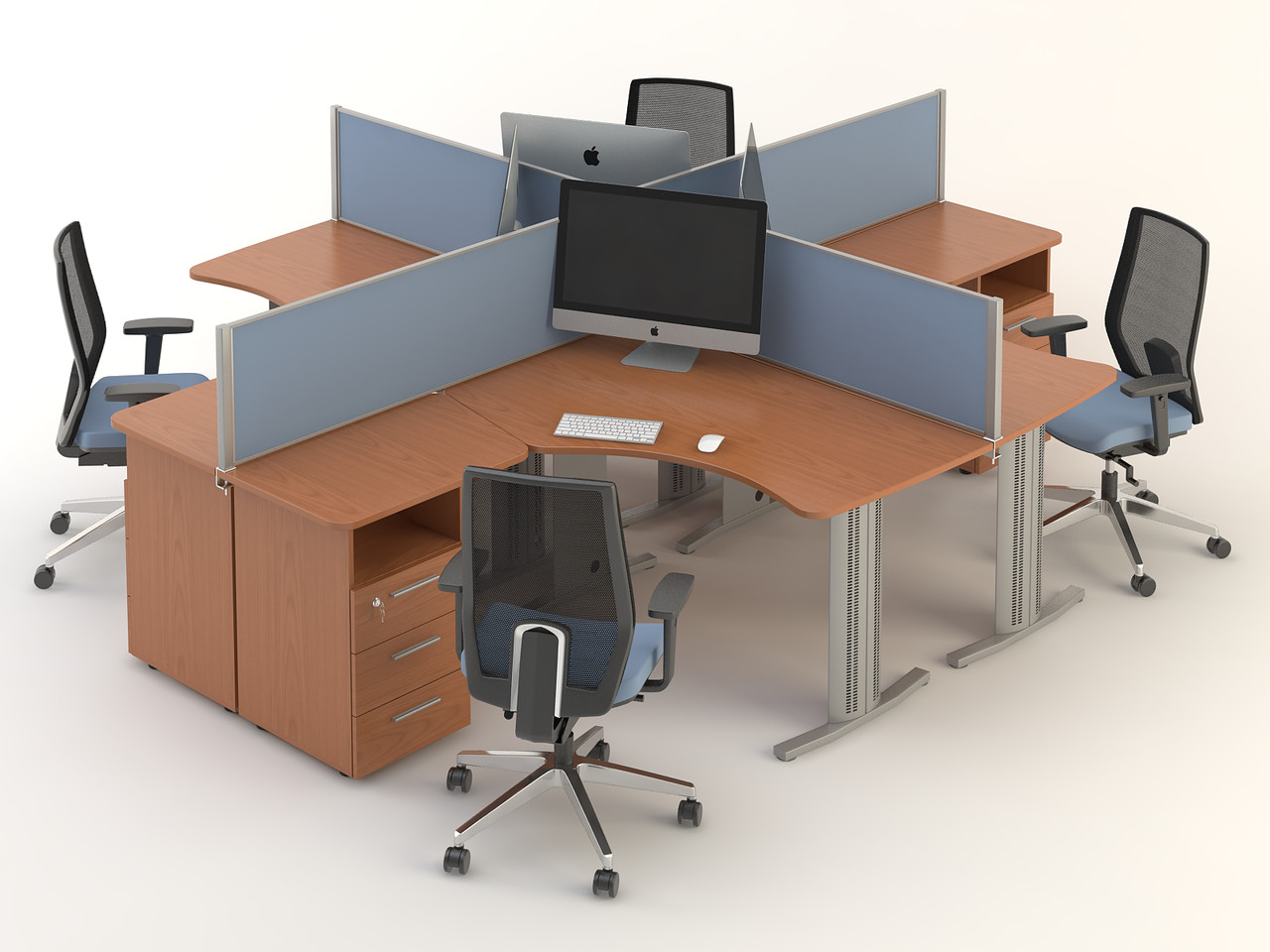 Робоче місце для персоналу Техно-плюс композиція No4 ширина 3204 мм (MConcept-ТМ)