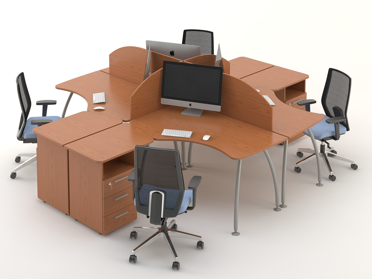 Робоче місце для персоналу Техно-плюс композиція No3 ширина 3216 мм (MConcept-ТМ)