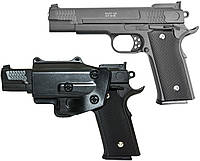 Пистолет детский с кобурой Browning HP Браунинг металл 6 мм