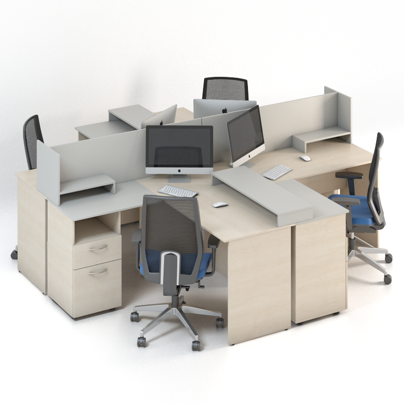 Робоче місце для персоналу Сенс композиція No7 ширина 2680 мм (MConcept-ТМ)