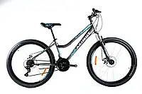 Гірський велосипед Azimut Pixel 26" GD рама 14" сіро-бірюзовий