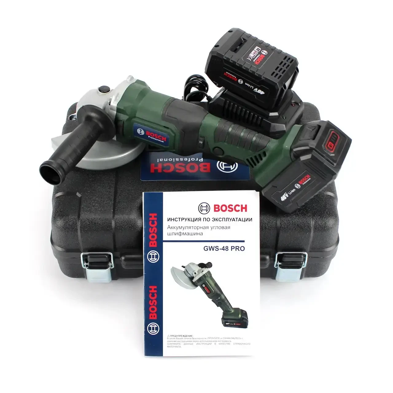 Акумуляторна болгарка Bosch GWS-48 PRO 48V 6Ah 125мм з регулятором обертів | Кутова шліфувальна машина | КШМ