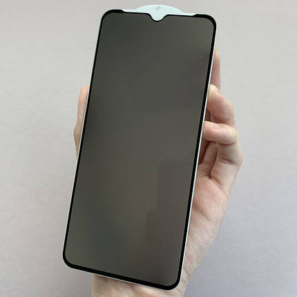 Захисне скло для Xiaomi Redmi 9A приватне антишпигун скло на телефон сяомі редмі 9а чорне prv, фото 2