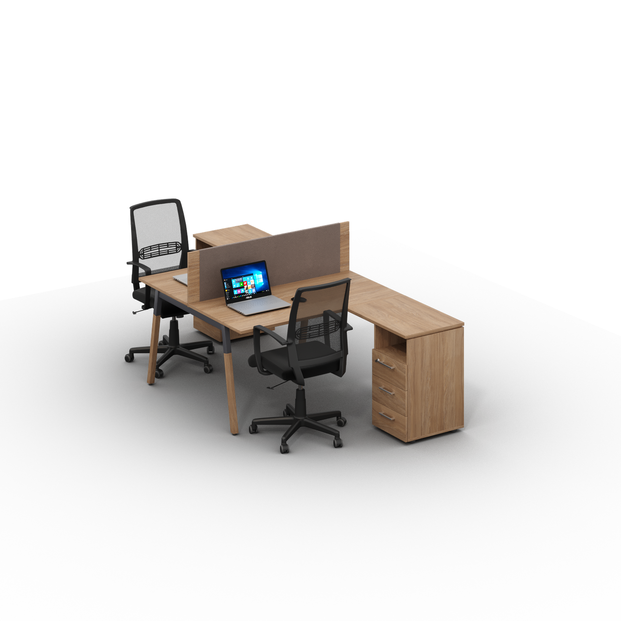 Робоче місце для персоналу Джет Вуд композиція No14 ширина 2800 мм (MConcept-ТМ)