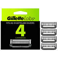 Сменные насадки для станка Gillette Labs Men's Razor Blade Refills with Exfoliating Bar 4 шт