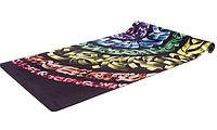 Антискользящий замшевый коврик для йоги "Record FI-5662-55" размер 183x61x0,3см радужный