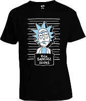 Футболка Rick and Morty Rick Sanchez | Футболка черная | Футболка с музыкальной тематикой | Футболка стильная