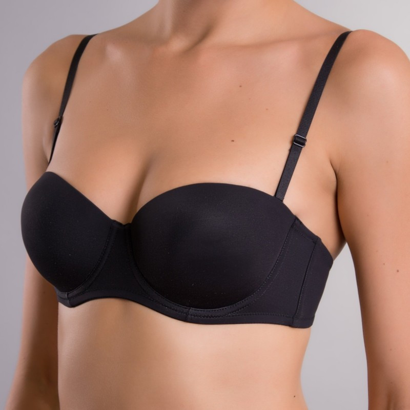 Бюстгальтер жіночий гладкий Acousma Push-Up чорний Розмір 80B 85B, фото 1