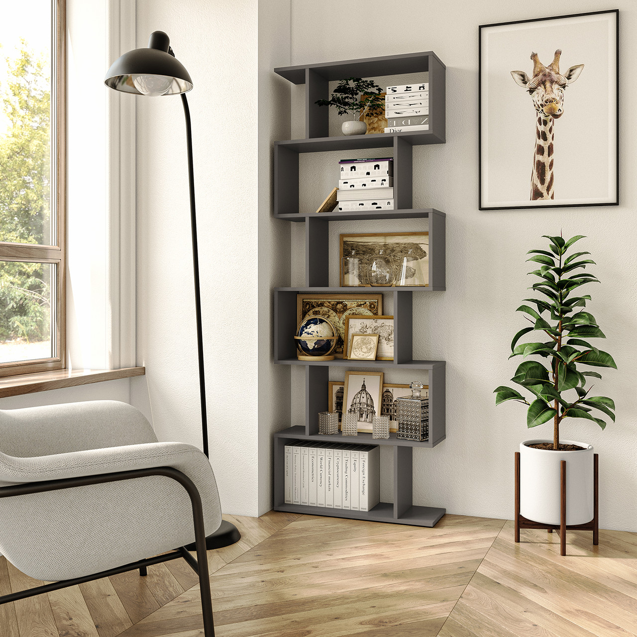 Стелаж на 6 комірок Ш700*В1920*Г238 антрацит, фото 1