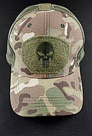 Тактическая кепка мультикам ВСУ "Punisher", Бейсболка, Блайзер, Военная фуражка с сеточкой