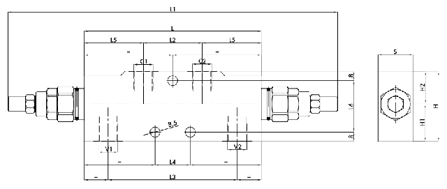 Розміри клапана VBCD 3/8" DE-A CC
