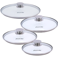 Набір каструль 8 предметів (каструлі 1,5/2/3/5л) нержавіюча сталь порожнисті ручки 4904 KAMILLE, фото 3