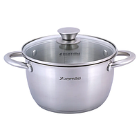 Набір каструль 8 предметів (каструлі 1,5/2/3/5л) нержавіюча сталь порожнисті ручки 4904 KAMILLE, фото 4