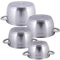 Набір каструль 8 предметів (каструлі 1,5/2/3/5л) нержавіюча сталь порожнисті ручки 4904 KAMILLE, фото 6