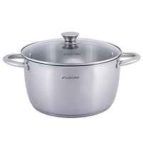 Набір каструль 8 предметів (каструлі 1,5/2/3/5л) нержавіюча сталь порожнисті ручки 4904 KAMILLE, фото 7