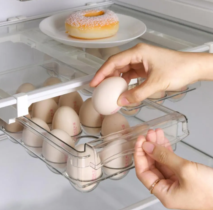 Підвісний органайзер ящик у холодильник для 15 яєць 30х20х9,5см Висувна полиця для холодильник