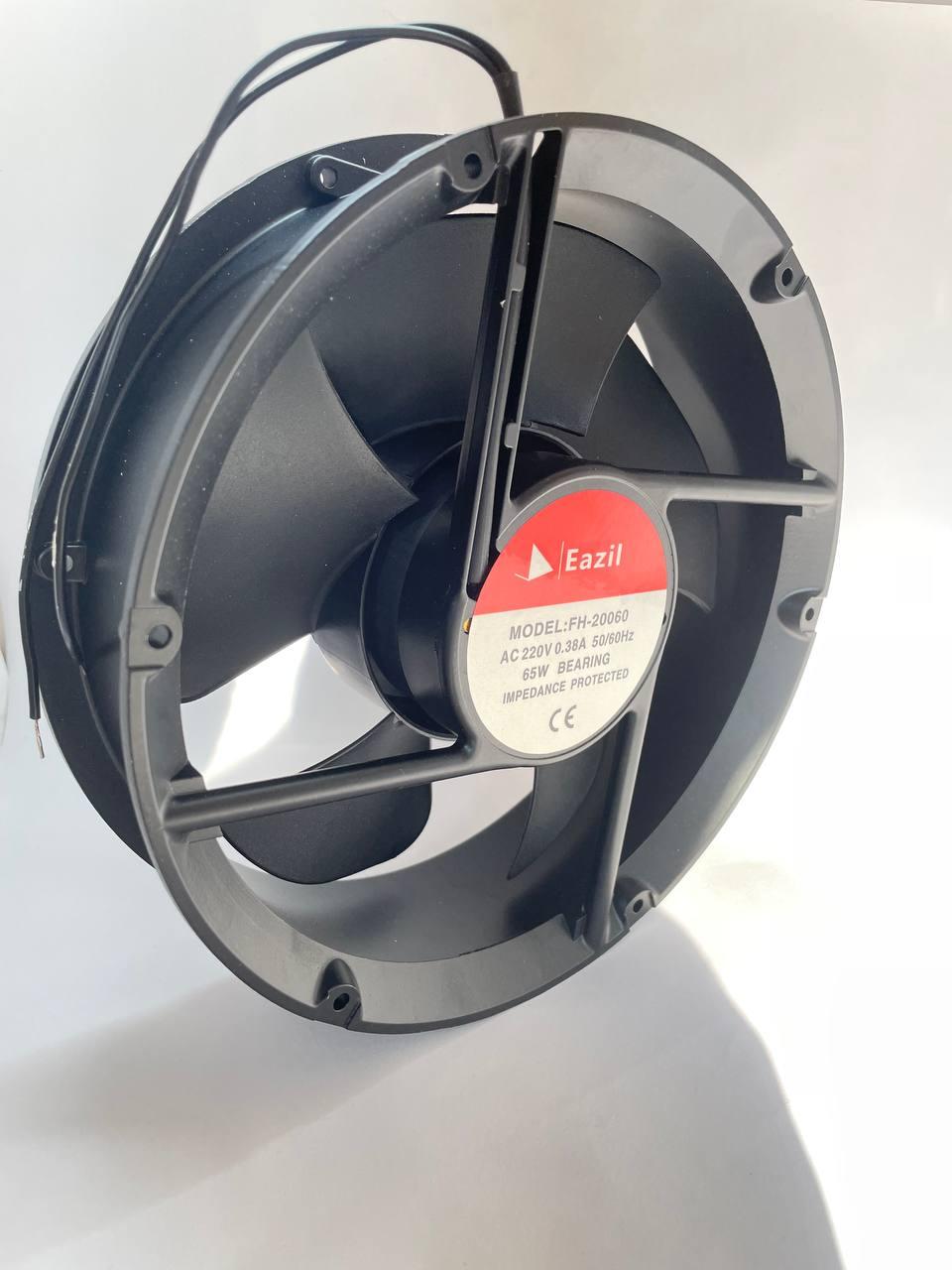 Вентилятор EAZIL п'ятилопатевий (220V, 0.38A, 65 W) 200х200х60 мм на підшипнику, круглий.