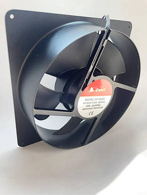 Вентилятор EAZIL п'ятилопатевий (220 V, 0.38 A, 65 W) 200х200х60 мм на підшипнику, кругло-квадратний., фото 2