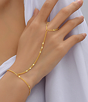 Элегантный слейв браслет через кольцо "Nikolett - золотистый Aushal Jewellery