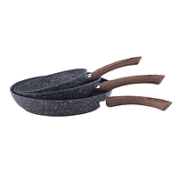 Набір сковорід 20см/24см/28см 3 предмети алюміній а/п Grey marble 4169 KAMILLE, фото 5