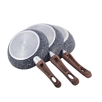 Набір сковорід 20см/24см/28см 3 предмети алюміній а/п Grey marble 4169 KAMILLE, фото 2