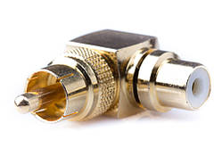Перехідник шт. RCA х гн. RCA кутовий, метал